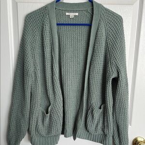 American Eagle Outfitters Green Chunky Knit Cardigan